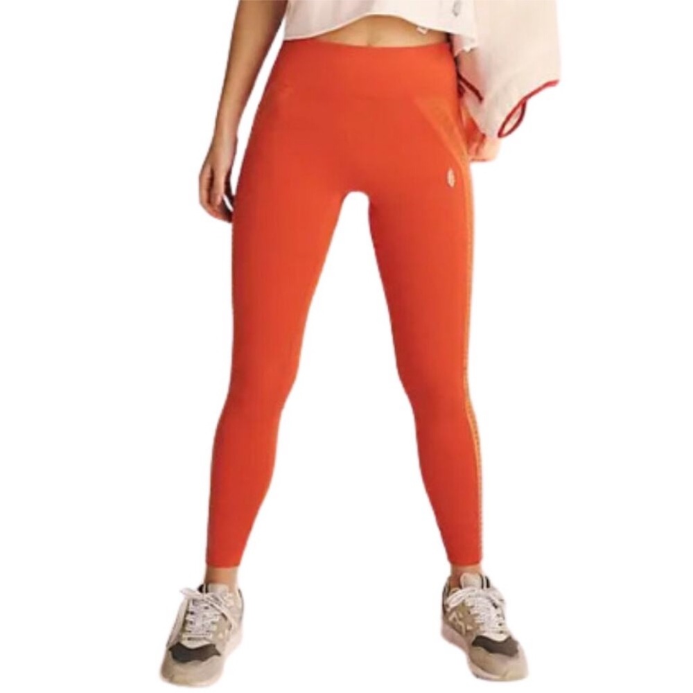 🆕 Free People Desert Renegade Leggings In Mandarin Red - Picture 3 of 6